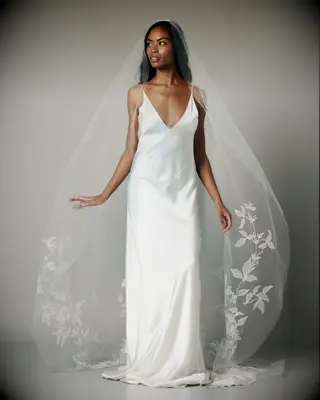 Ofrenda embroidered floral cathedral wedding veil