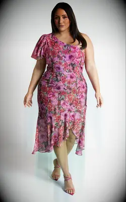 Showpo floral midi wedding guest dress