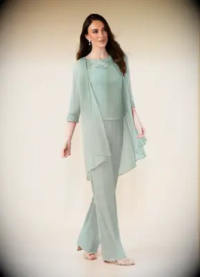 Azazie sage green mother-of-the-bride pantsuit