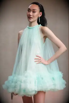 Mint mini dress pastel wedding dress by Anthropologie. 