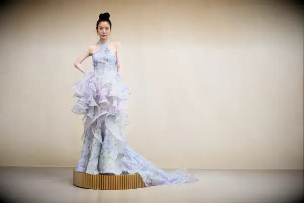 Light purple halter neck dress by Ines Di Santo. 