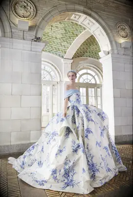 Pastel ball gown, best pastel wedding dresses 2023-2024. 