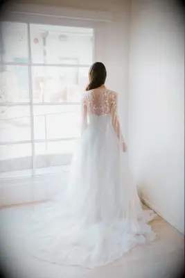 Beaded floral bridal cape