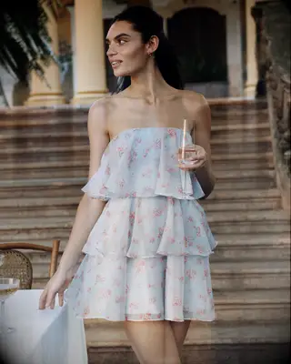 Flowy floral tiered dress