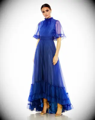 Tiered blue mother-of-the-groom dress from Mac Duggal