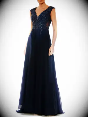 Navy sequin empire-waist mother-of-the-groom dress from Mac Duggal