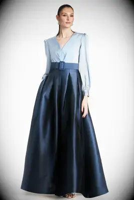 Slate and navy mother-of-the-groom dress from Sachin & Babi