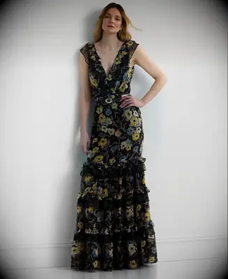 Lauren Ralph Lauren dark floral mother of the groom maxi dress
