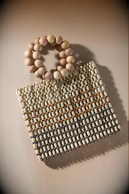 Beaded beach purse