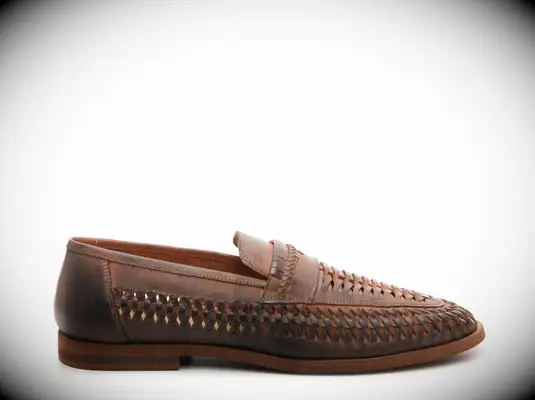 Brown leather loafers
