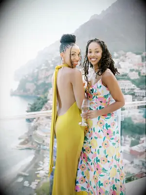 Women wearing beautiful beach dresses