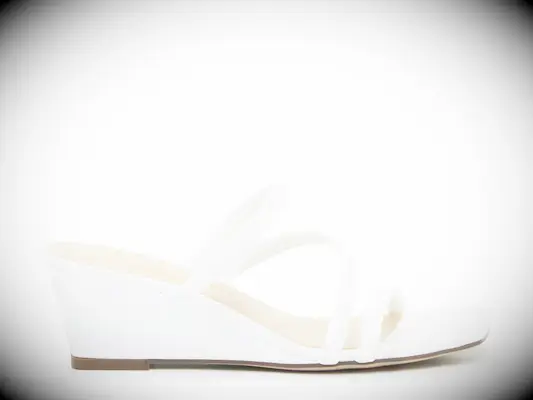 Ruched strap low wedding wedges