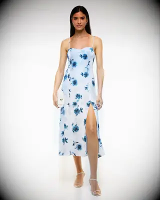 Abercrombie & Fitch blue floral cocktail dress