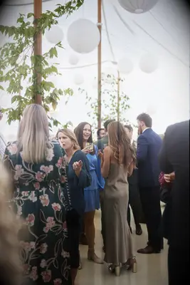 Wedding guests wearing cocktail attire