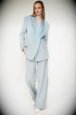 Light blue oversized blazer pantsuit from Rent the Runway
