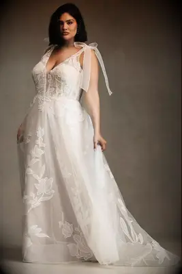 Willowby by Watters floral wedding gown for bigger busts