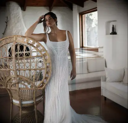 Dana Harel beaded wedding dress for bigger busts