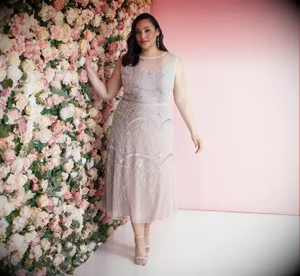 Adrianna Papell beaded ankle-length spring mother of the groom dress