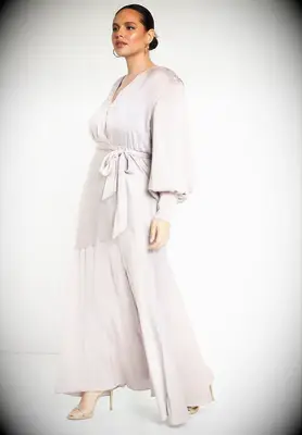 ELOQUII satin maxi spring mother of the groom dress