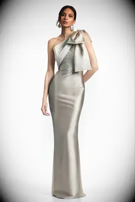 Sachin & Babi pewter spring mother of the groom dress