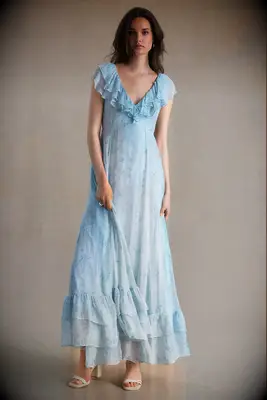 Sachin & Babi blue chiffon spring mother of the groom dress