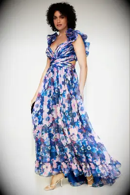 Ieena for Mac Duggal floral cutout mother of the groom spring dress