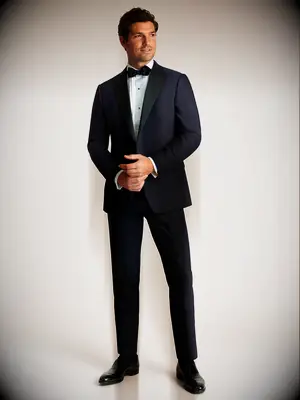 Navy Empire Tuxedo Jacket for black tie wedding