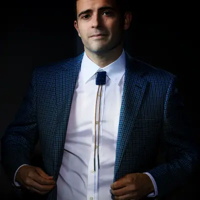 Modern ston rhombus bolo tie for wedding 