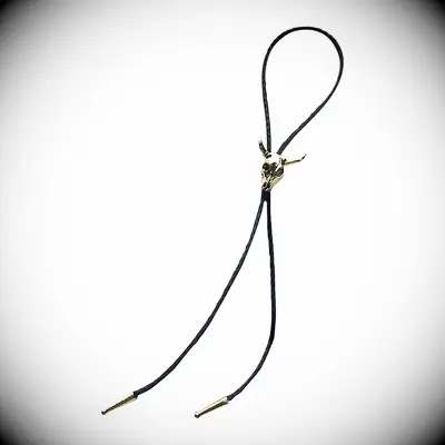 Gold Steer Skull Western Bolo Tie for wedding
