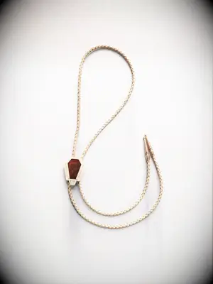 Tortoise shell gold bolo tie for wedding