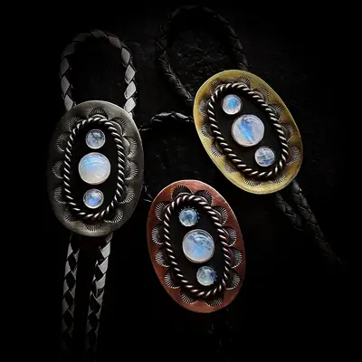 Moonstone Bolo Ties for wedding