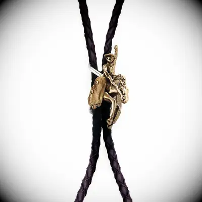 Bronze buckaroo bolo tie for wedding