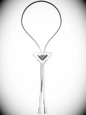 Silver Prada bolo tie for wedding