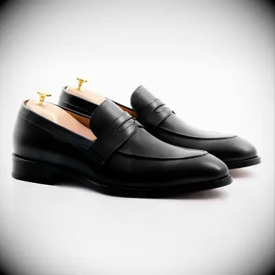 Black loafer shoes