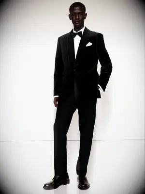 Man wearing a black velvet tux