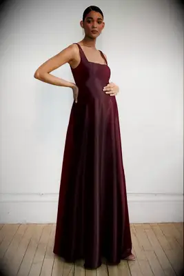 Jenny Yoo burgundy maxi maternity wedding dress