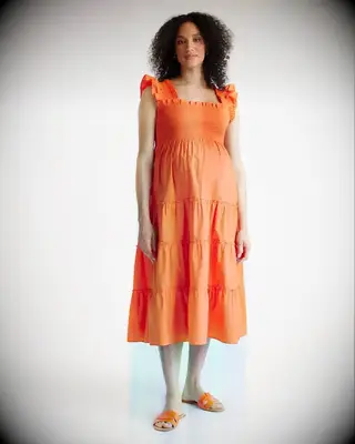 Quince poplin maternity wedding guest dress