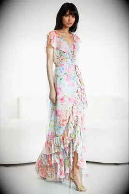 Yumi Kim floral maternity wedding guest dress