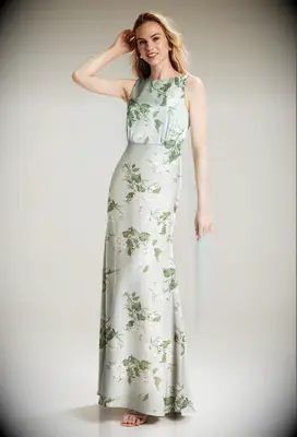 Sage garden party mother of the bride dress from AW Bridal