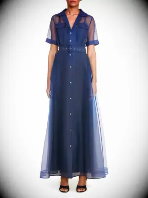 Staud millie dress in navy mother of the bride dress for outdoor wedding from Saks Fifth Avenue