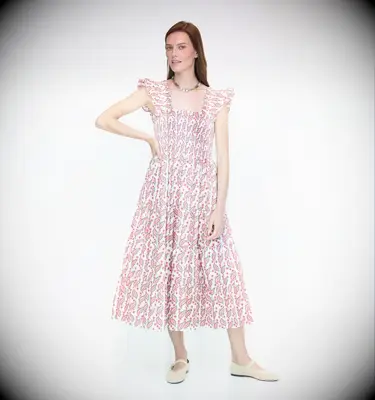 Hill House patterned nap dress for daytime wedding guest dress