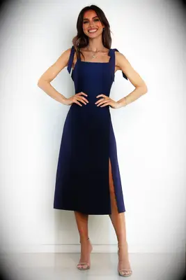 Petal & Pup navy daytime wedding guest dress