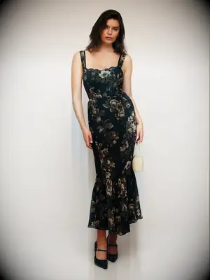 Reformation floral daytime wedding guest dress