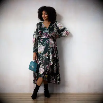 LC Lauren Conrad long wrap maxi dress