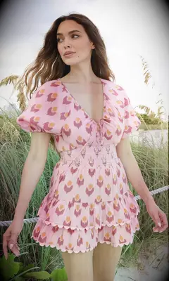 Saylor mini pink dress for daytime wedding guest