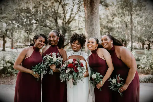 Maroon bridesmaid dresses