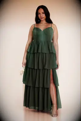 Birdy Grey chiffon olive fall bridesmaid dress