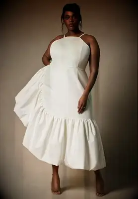 Bridal by ELOQUII tea length wedding dress