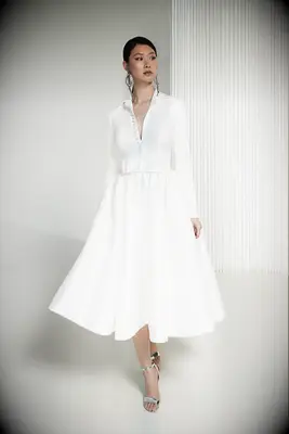 Justin Alexander tea length wedding dress