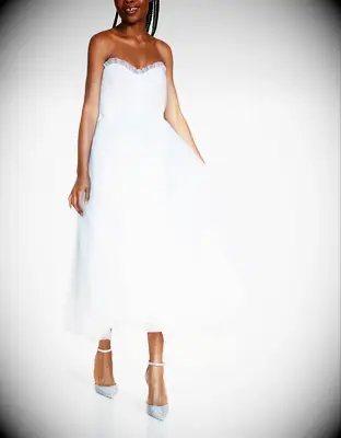 Betsey Johnson tulle tea length wedding dress